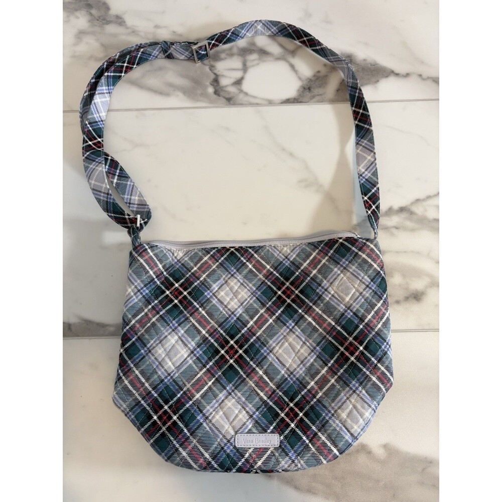 Vera Bradley Snowy Plaid Crossbody Shoulder Bag Bucket Style